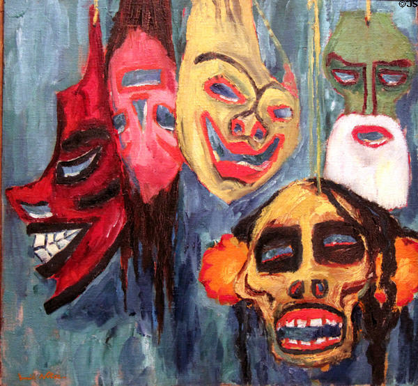 Masks painting (1911) by Emil Nolde at Nelson-Atkins Museum. Kansas City, MO.