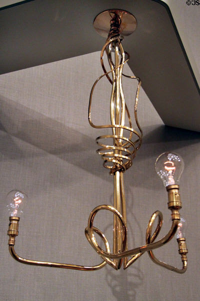Brass Art Nouveau chandelier (c1898) by Henry van de Velde at Nelson-Atkins Museum. Kansas City, MO.