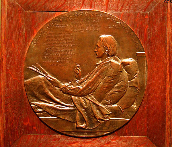 Robert Louis Stevenson bronze relief (1887) by Augustus Saint-Gaudens at Nelson-Atkins Museum. Kansas City, MO.