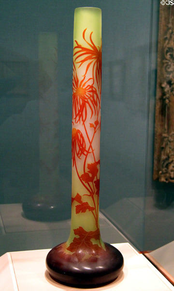 Glass vase carved to reveal several colored layers (c1900) by Émile Gallé at Nelson-Atkins Museum. Kansas City, MO.