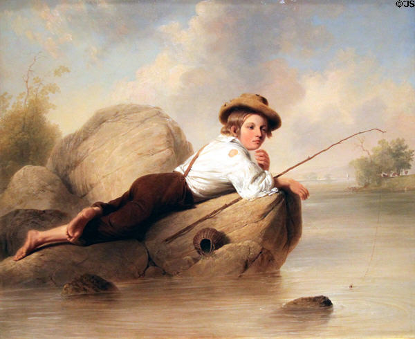 Lazy Fisherman painting (1844) by John Gadsby Chapman at Nelson-Atkins Museum. Kansas City, MO.
