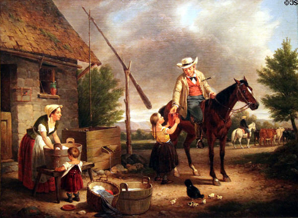 Thirsty Drover painting (c1856) by Francis William Edmonds at Nelson-Atkins Museum. Kansas City, MO.