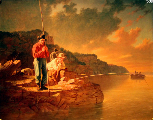 Fishing on the Mississippi painting (1851) by George Caleb Bingham at Nelson-Atkins Museum. Kansas City, MO.