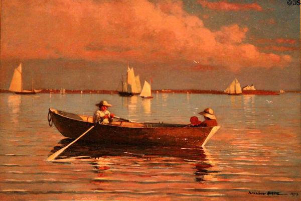 Gloucester Harbor painting (1873) by Winslow Homer at Nelson-Atkins Museum. Kansas City, MO.