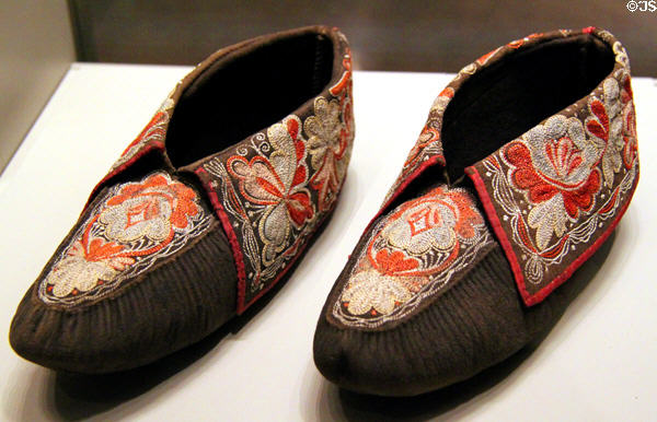 Huron moccasins (c1830) from Quebec at Nelson-Atkins Museum. Kansas City, MO.