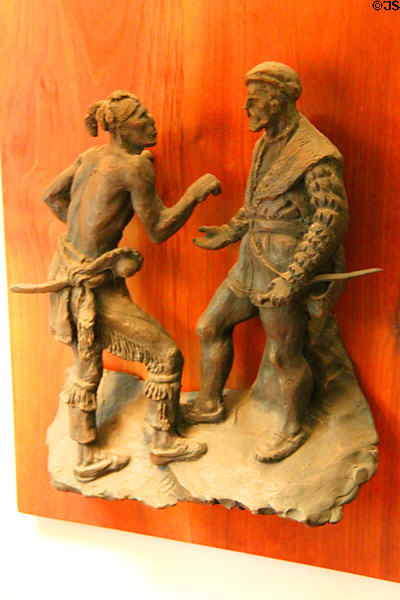 Bronze sculpture of Jacques Cartier (1956) by Thomas Hart Benton at his home. Kansas City, MO.