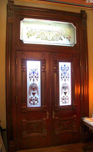 Inside of front doors at Vaile Mansion. Independence, MO.