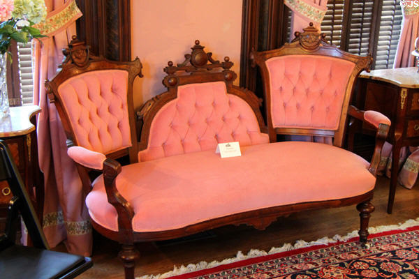 Triple-backed settee at Vaile Mansion. Independence, MO.