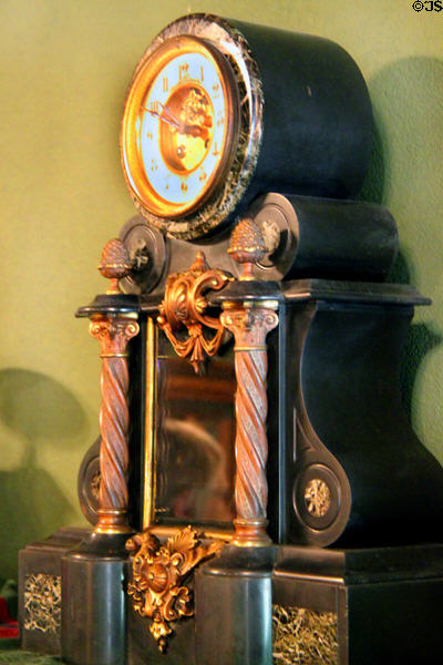 Mantle clock at Lewis-Bingham-Waggoner House. Independence, MO.