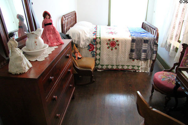 Second bedroom with quilts in Jackson County Marshall's House. Independence, MO.
