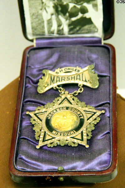 Jackson County Marshall presentation badge (1897) at 1859 Jail Museum. Independence, MO.