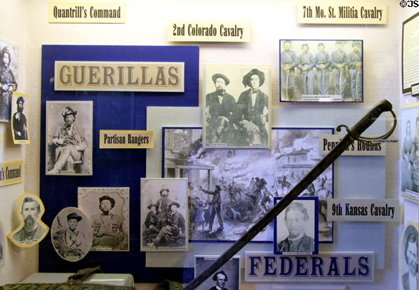 Display of Civil War faces at 1859 Jail Museum. Independence, MO.