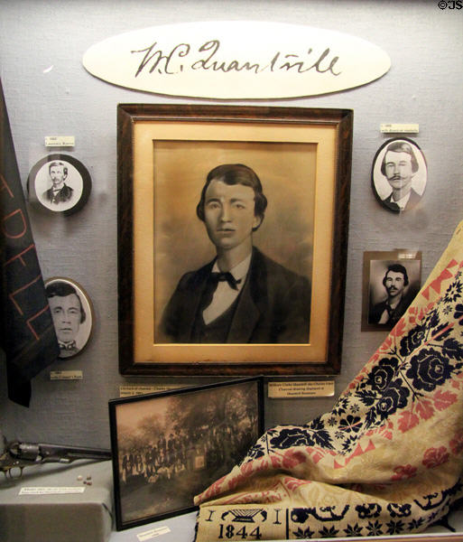 William Clarke Quantrill - Confederate guerrilla raider Civil War display at 1859 Jail Museum. Independence, MO.