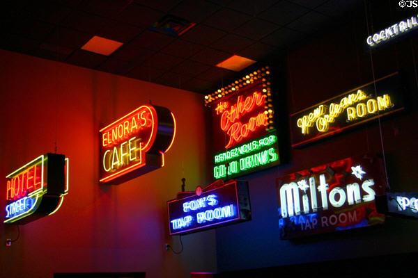 Neon sign collection from jazz clubs (1930-40s) at American Jazz Museum. Kansas City, MO.