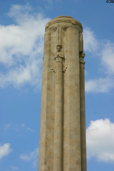 Sculptures atop Liberty Memorial tower. Kansas City, MO.