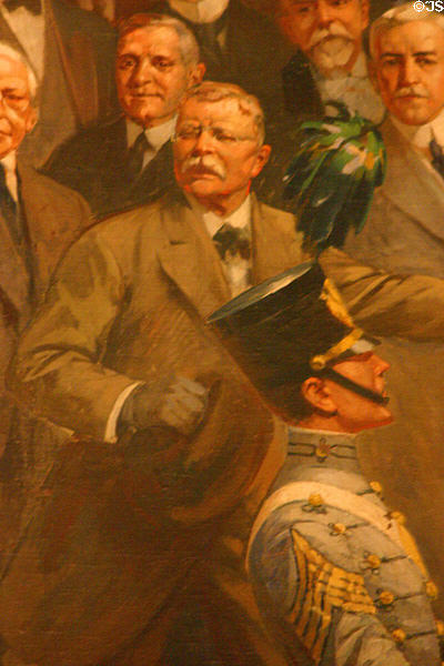 Teddy Roosevelt detail of Panthéon de la Guerre mural after French original by Daniel MacMorris at Liberty Memorial. Kansas City, MO.