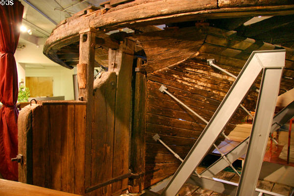 Recovered stern of sunken Arabia at Steamboat Arabia Museum. Kansas City, MO.