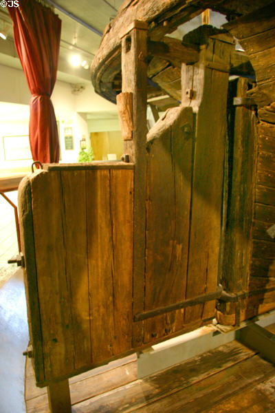 Salvaged tiller of Arabia at Steamboat Arabia Museum. Kansas City, MO.