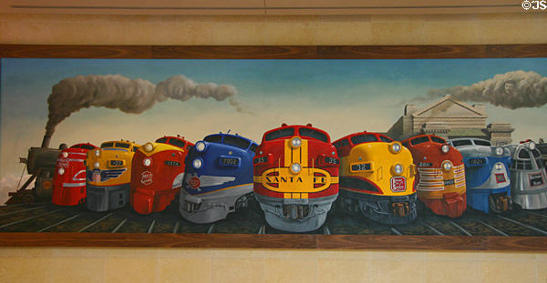 Creation of Union Station painting (2006) by Anthony Benton Gude at Kansas City Union Station. Kansas City, MO.