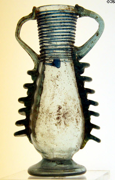 Roman glass flask (4thC) at University of Missouri Museum of Art & Archaeology. Columbia, MO.