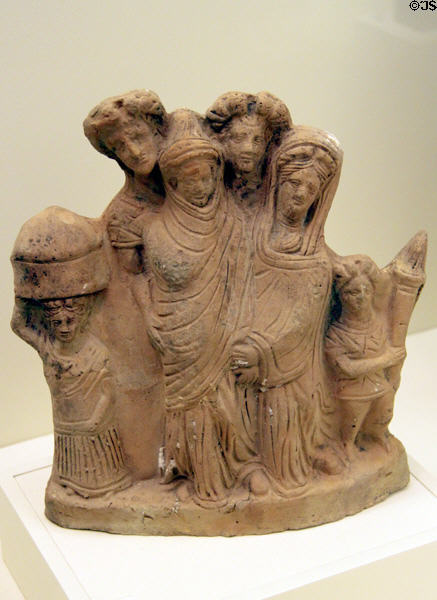 Terracotta sculpture of wedding procession (1st or 2ndC CE) from Syria(?) at University of Missouri Museum of Art & Archaeology. Columbia, MO.