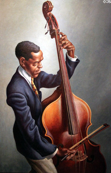 Portrait of a Musician (1949) by Thomas Hart Benton at University of Missouri Museum of Art & Archaeology. Columbia, MO.