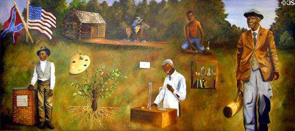 Mural of the life of George Washington Carver by Paulette Jeck at Carver's Birthplace National Monument. Diamond, MO.