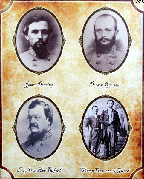 James Dearing, Dotson Ramseur, Abe Burford & Champ Ferguson - Confederate leader photos at Jefferson Davis presidential library at Beauvoir. Biloxi, MS.