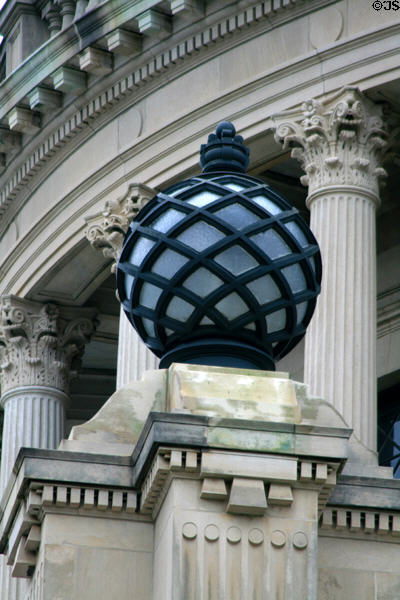 Lamp globe on Mississippi State Capitol. Jackson, MS.