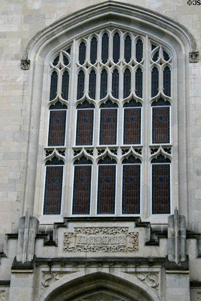 Gothic-style windows of First Baptist Church. Jackson, MS.