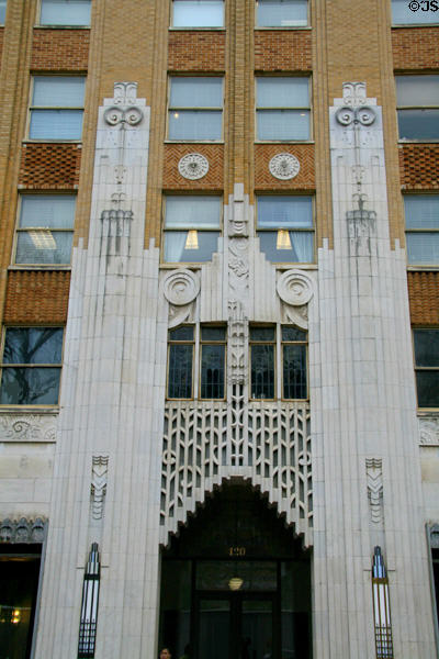 Art Deco entrance of Plaza Building. Jackson, MS.