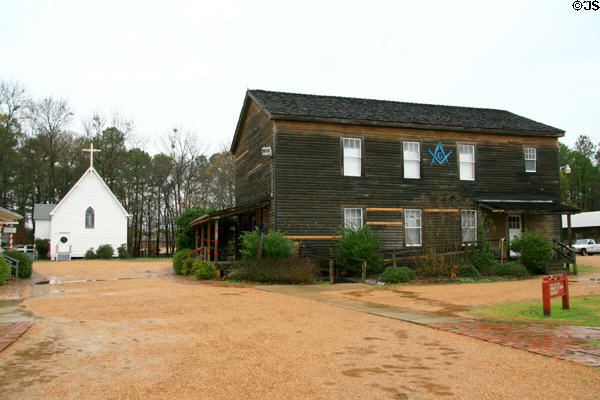 Pioneer church & early Masonic Lodge moved to Mississippi Agriculture & Forestry Museum. Jackson, MS.