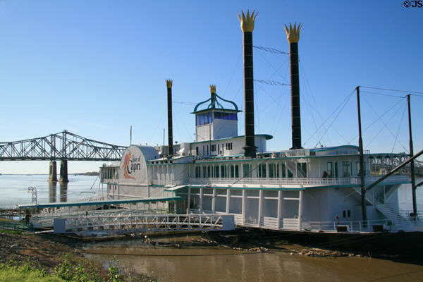 Isle of Capri riverboat casino & US Highway 65 Bridge over Mississippi River. Natchez, MS.