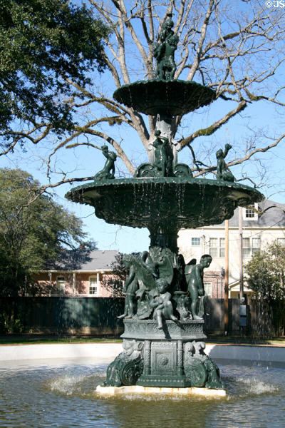 Fountain in Memorial Park beside St. Mary's Catholic Basilica. Natchez, MS.