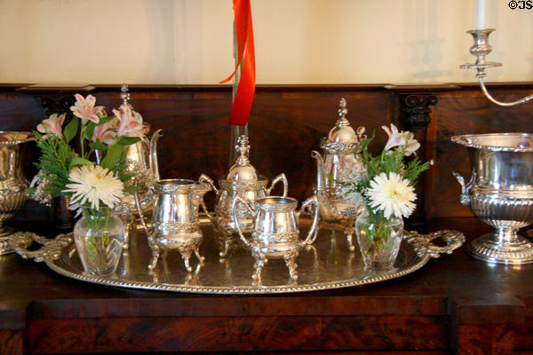 Silver service at Monmouth mansion. Natchez, MS.