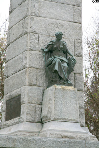 Minnesota State Memorial as granite obelisk with bronze woman of peace. Vicksburg, MS.