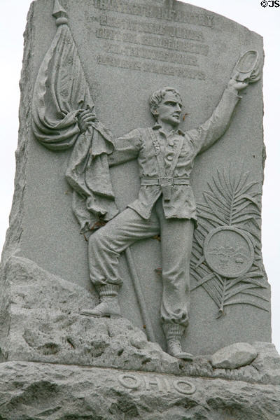 Ohio Monument of 30th infantry with soldier holding flag. Vicksburg, MS.