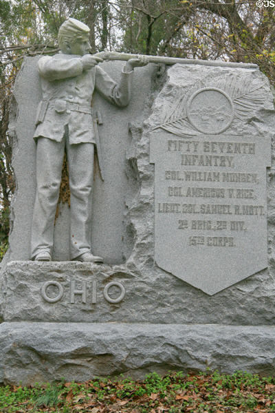 Ohio Monument of 57th infantry with soldier aiming flintlock. Vicksburg, MS.