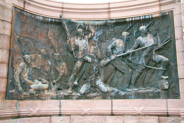Bronze relief of Union soldiers on Missouri State Memorial. Vicksburg, MS.
