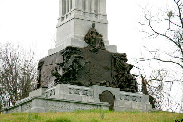 Sculpted bronze base of Mississippi State Memorial by Steffan Thomas. Vicksburg, MS.