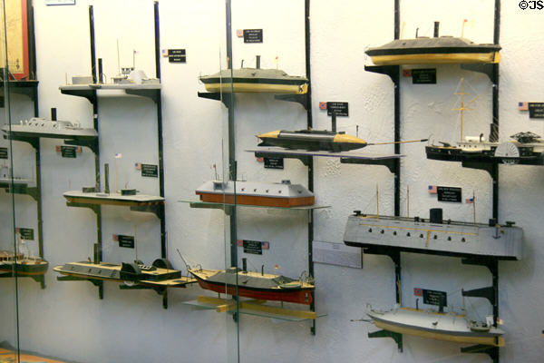 Models of ironclad ships used in War Between the States at Vicksburg Battlefield Museum. Vicksburg, MS.