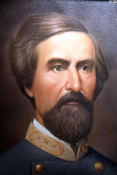 Portrait of CSA General John C. Pemberton, defender of Vicksburg at Old Court House Museum. Vicksburg, MS.