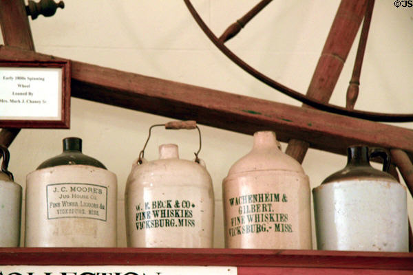 Stoneware Whisky jugs from Vicksburg at Old Court House Museum. Vicksburg, MS.