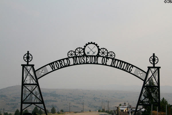 Entrance arch of World Museum of Mining. Butte, MT.