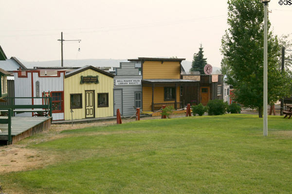 Wooden frontier village shops at World Museum of Mining. Butte, MT.