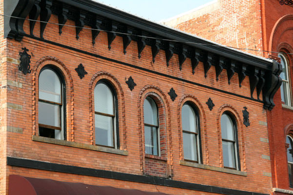 Brickwork details of Romanesque office building part of 111 W. Broadway. Butte, MT.