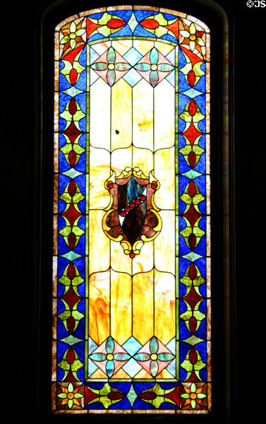 Stained glass window of Charles W. Clark Chateau. Butte, MT.