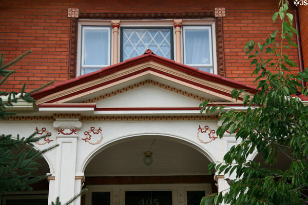 Decorative details of Largey Flats, built by one of Butte's Copper King families. Butte, MT.