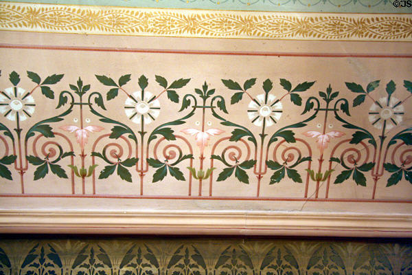 Living ceiling decorative patters in Copper King Mansion. Butte, MT.