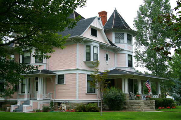 Ignatius D. O'Donnell house at 105 Clark Ave. in Moss Mansion heritage district. Billings, MT. Style: Queen Anne. Architect: John G. Link & Charles S. Haire. On National Register.